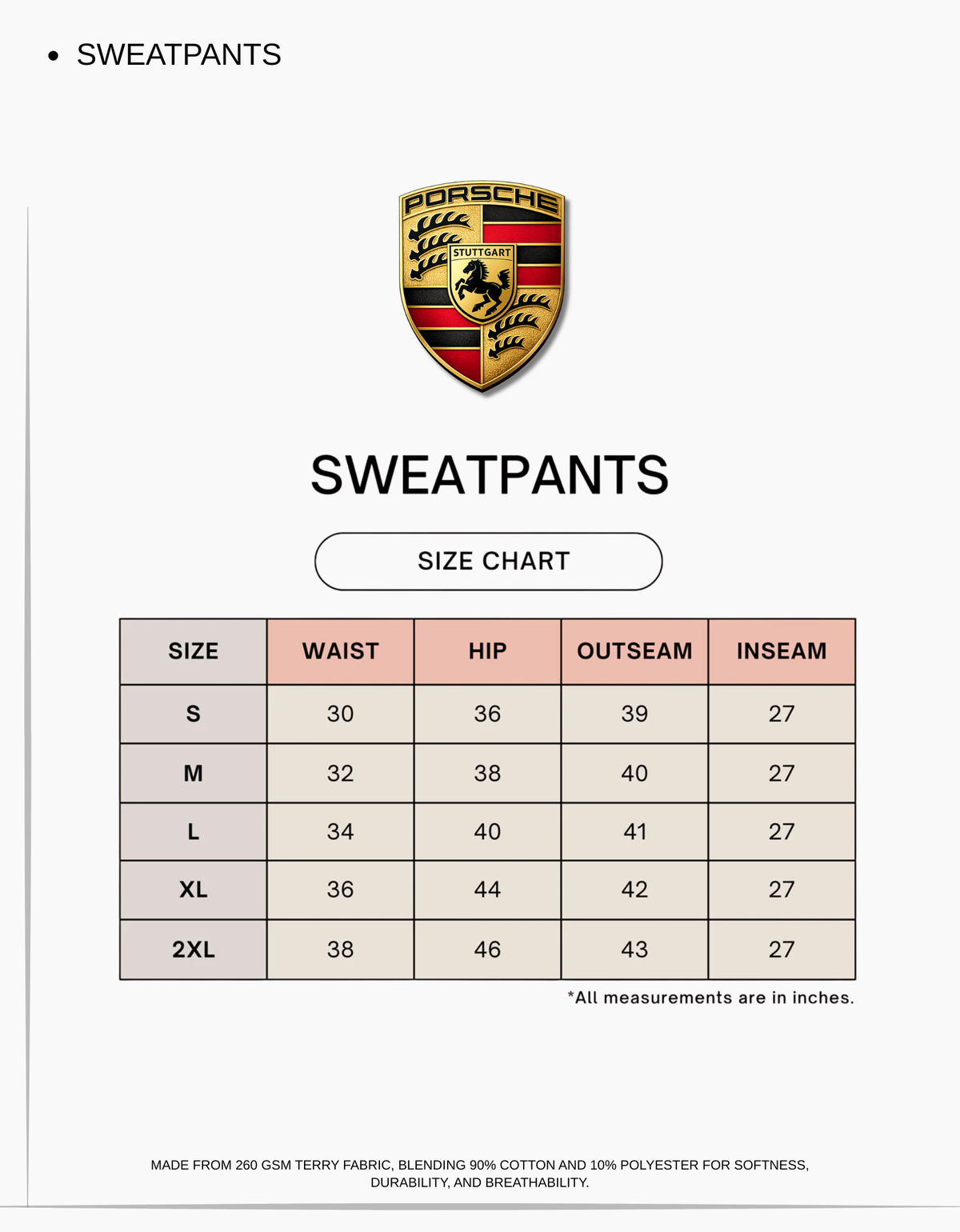 Porsche Unisex Sweatpants