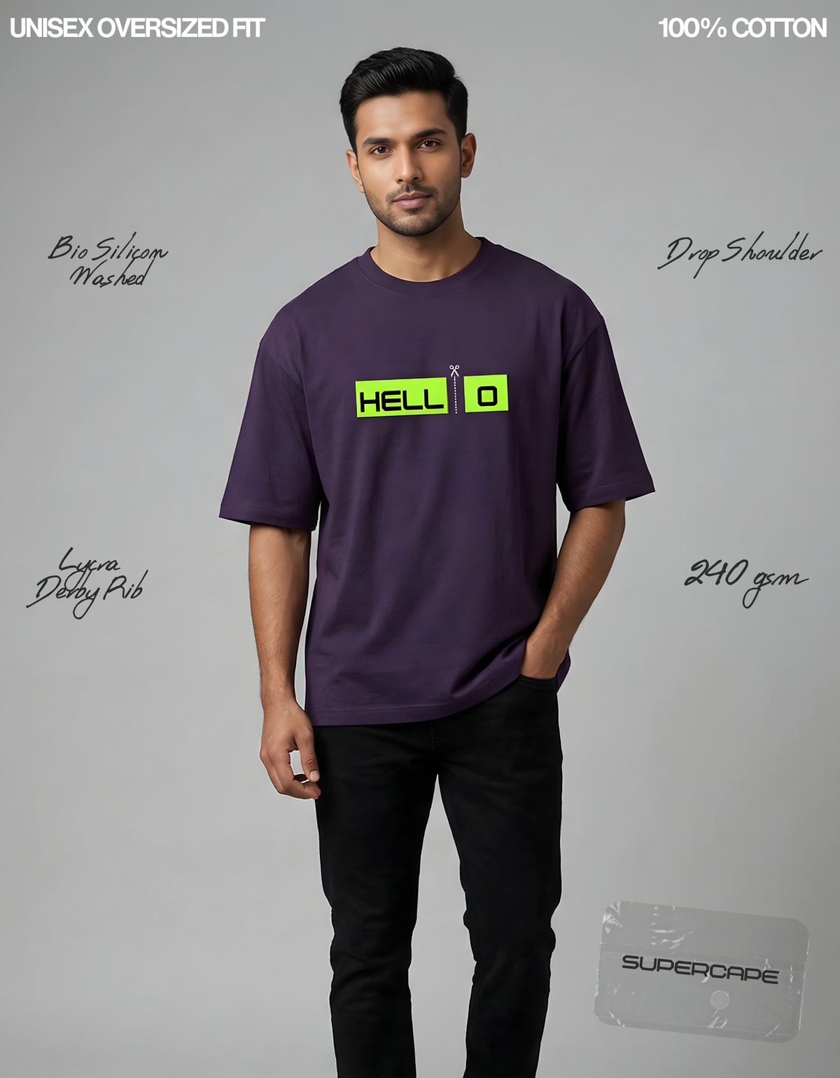Hell -O Unisex Oversized Classic T-Shirt
