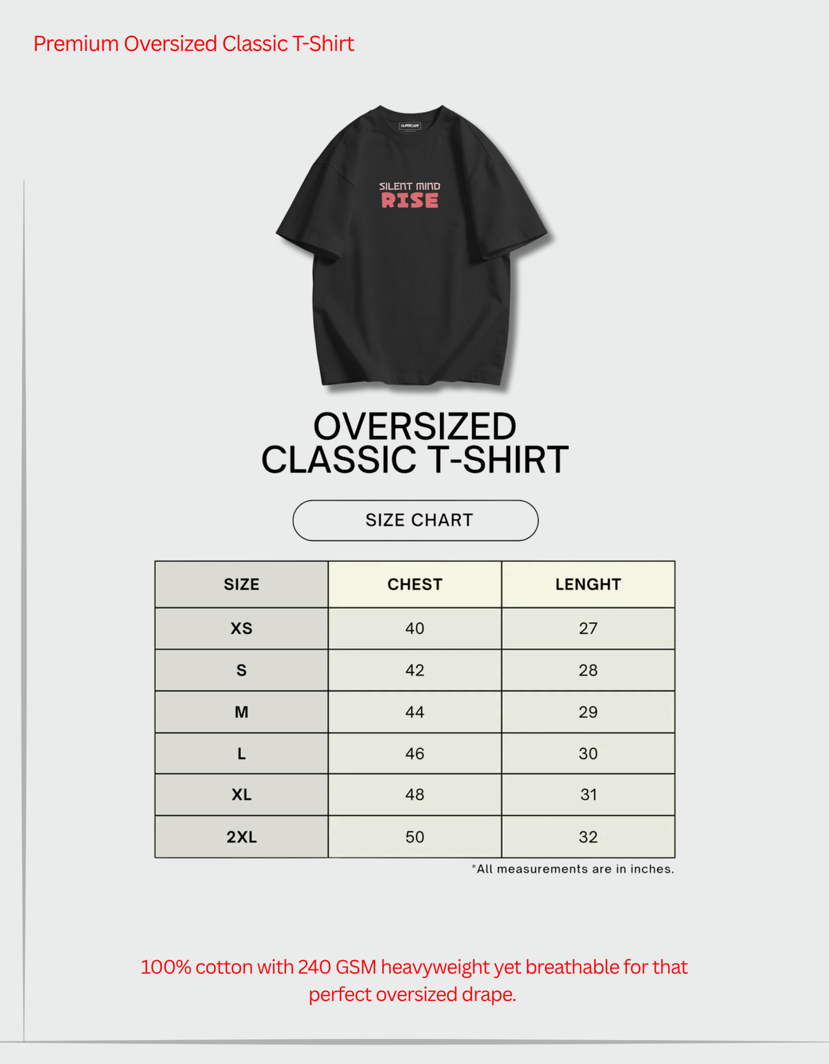 Silent Mind Unisex Oversized Classic T-Shirt