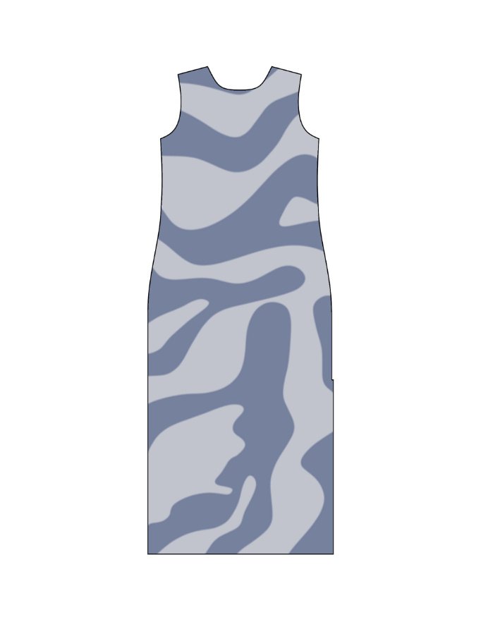 BluePattern Bodycon Dress