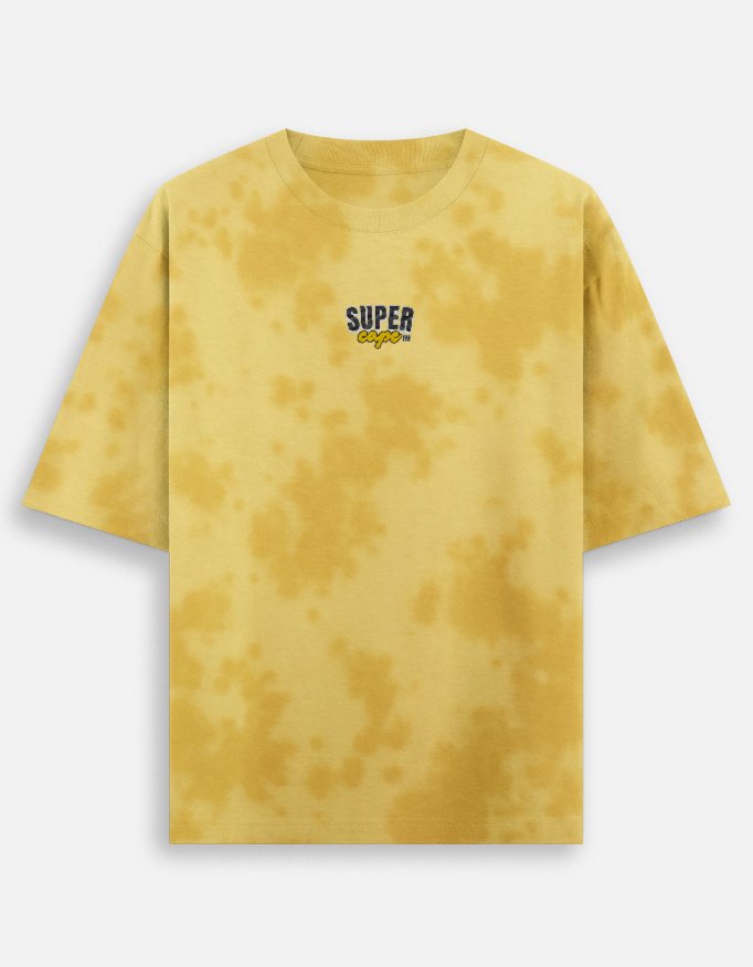SuperCape Embroidery Unisex Tie Dye Oversized T-Shirt