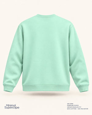 Minimal Mint Unisex Sweatshirt — premium 3D plain back view