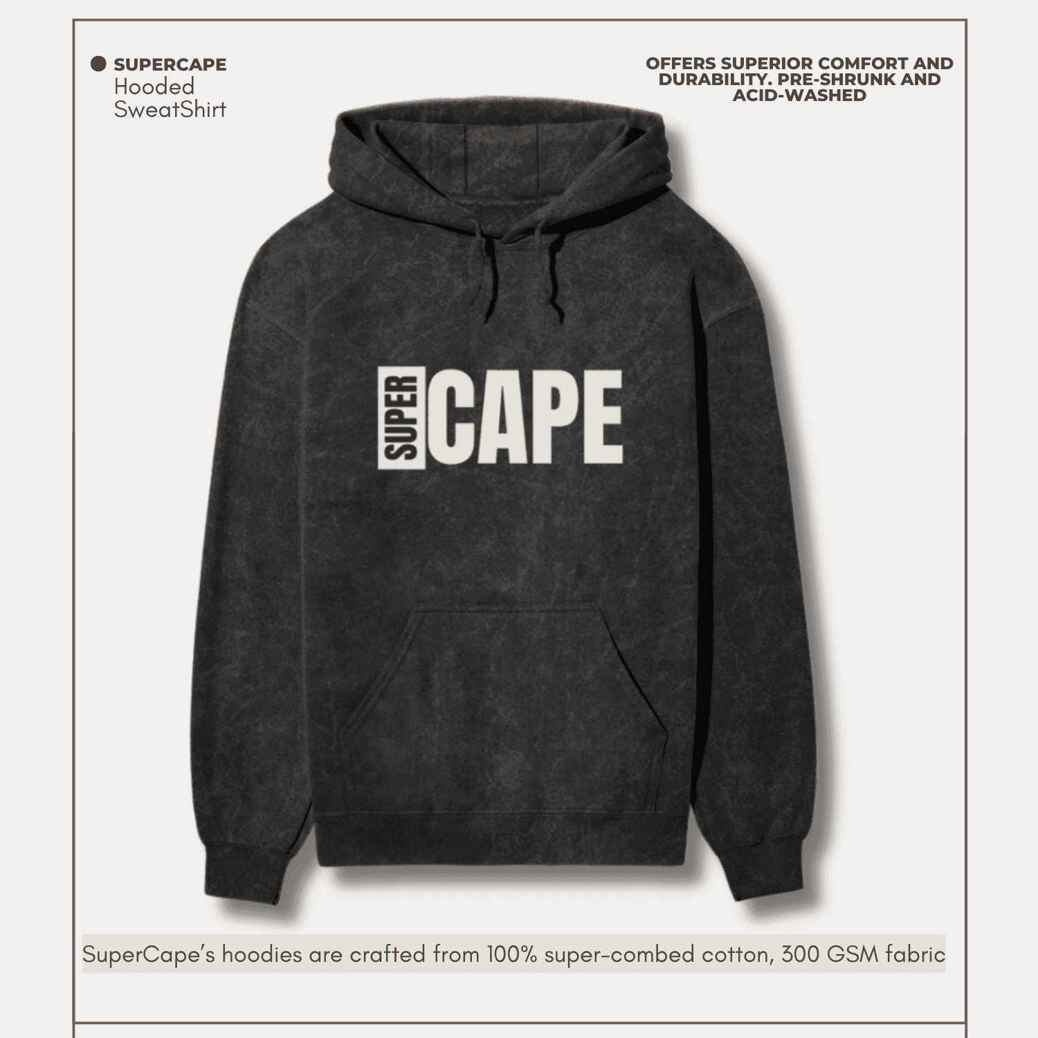 Supercape black hoodie