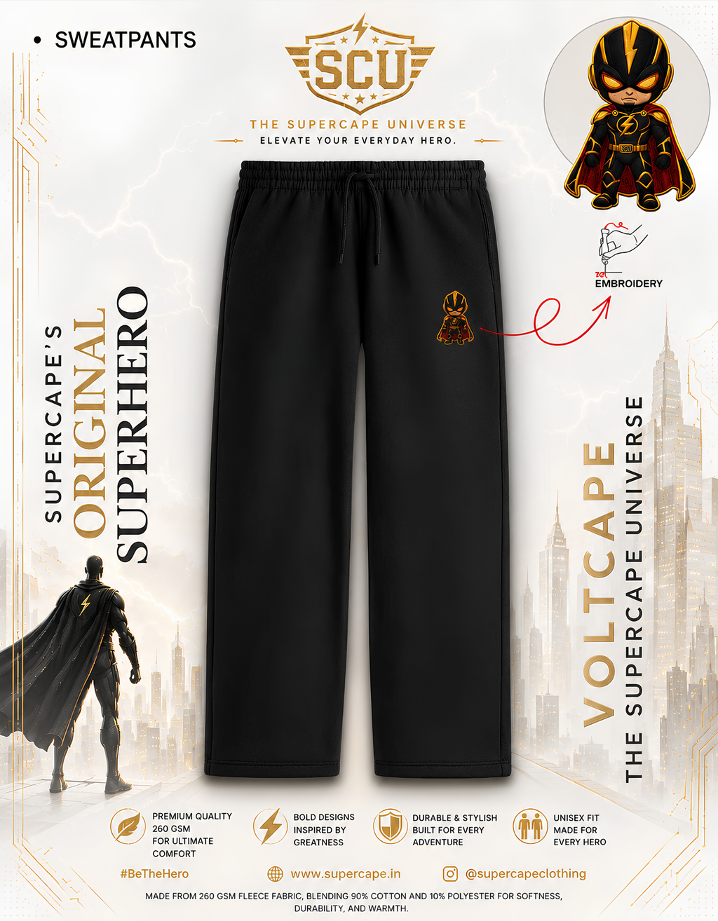 Voltcape Embroidery Unisex Sweatpants