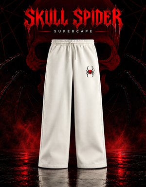 Skull Spider print unisex sweatpants in off white, 260 GSM cotton terry