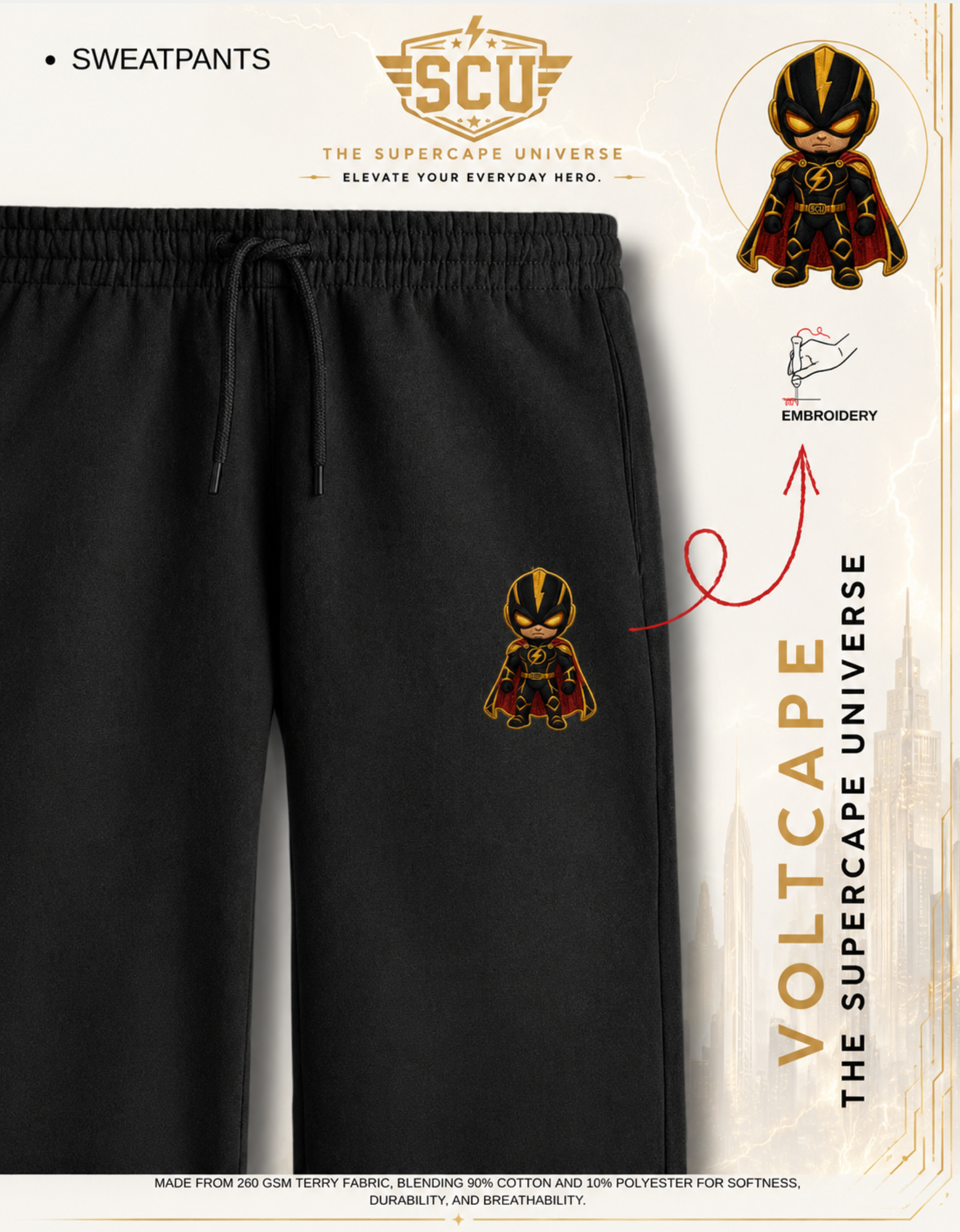 Voltcape Embroidery Unisex Sweatpants