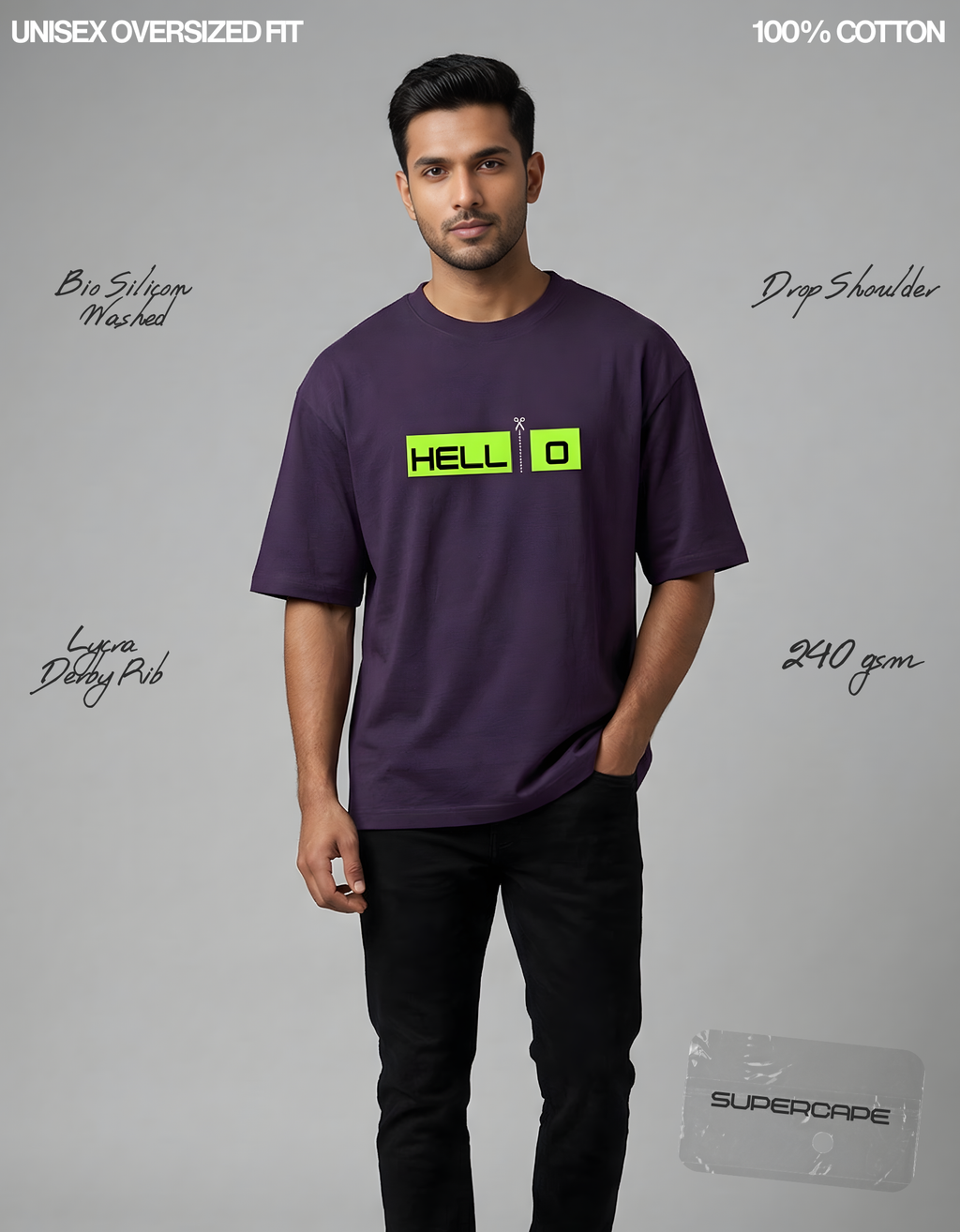 Hell -O Unisex Oversized Classic T-Shirt