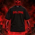 Skull Spider graphic unisex oversized t-shirt in black, 240 GSM heavyweight cotton
