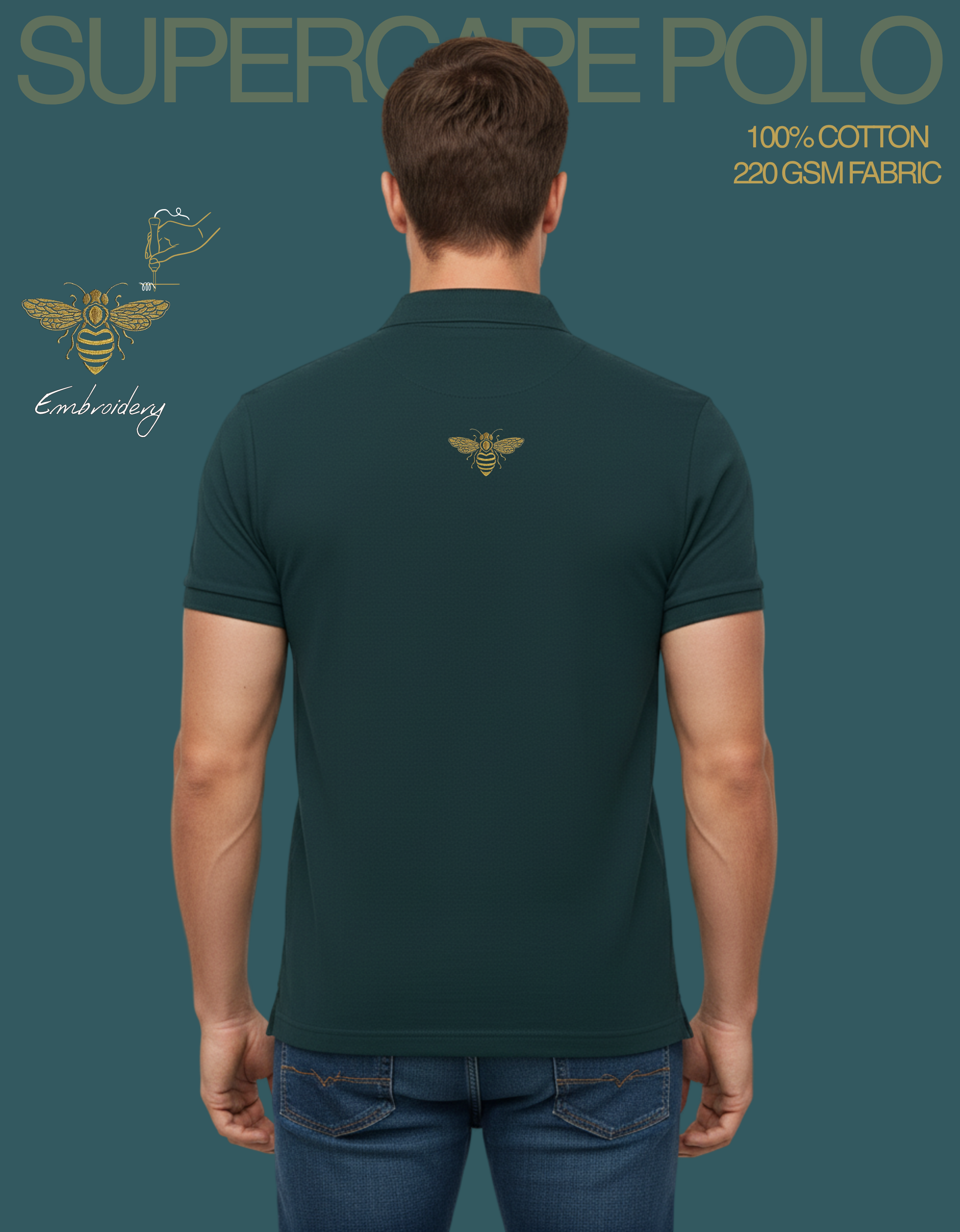 Bee Embroidery Men's Polo