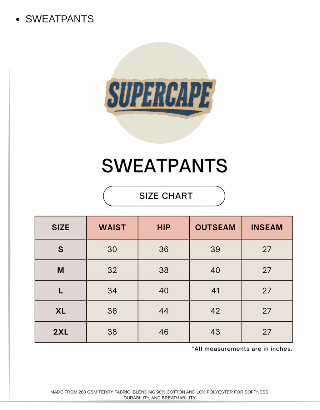 Supercape Unisex Sweatpants