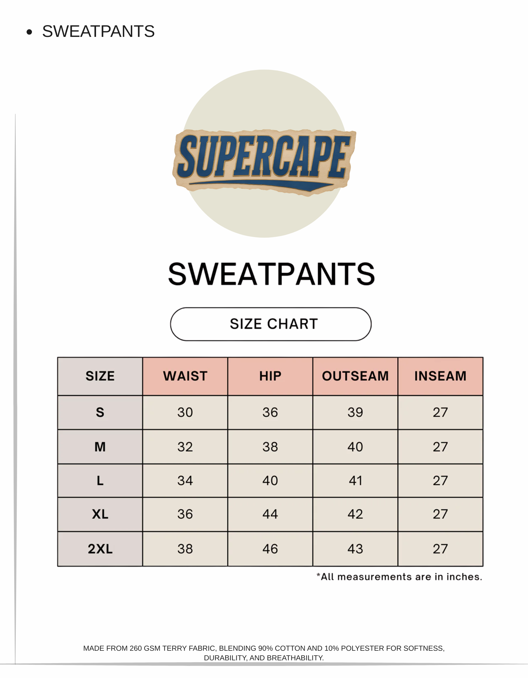 Supercape Unisex Sweatpants