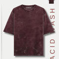 Maroon Unisex Acid Washed Oversized Tee
