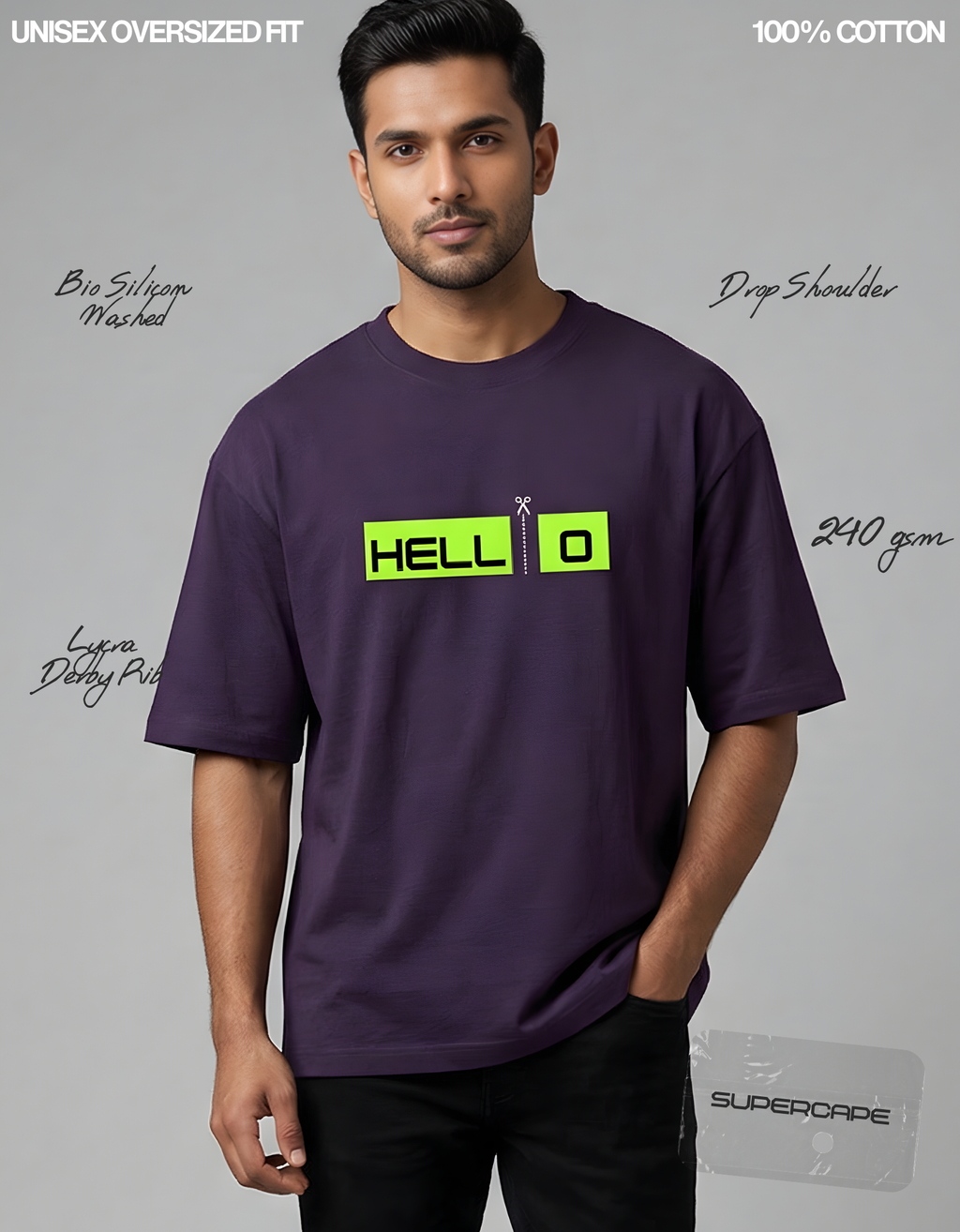 Hell -O Unisex Oversized Classic T-Shirt