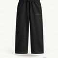Minimal Black Unisex Sweatpants — premium 3D front view, 260 GSM terry