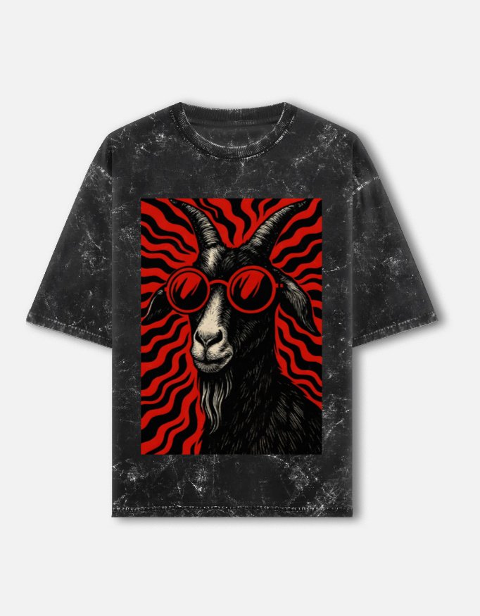 GOAT Unisex Acid Washed Oversized Tee