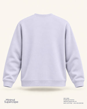 Minimal Lavender Unisex Sweatshirt — premium 3D plain back view