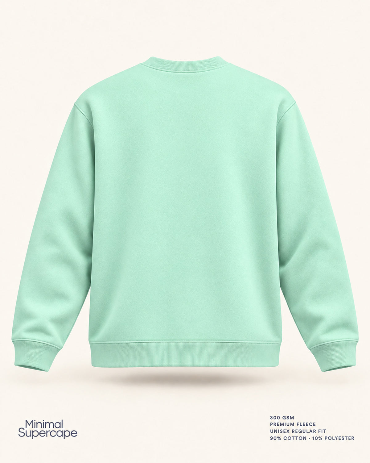 Minimal Mint Unisex Sweatshirt — premium 3D plain back view