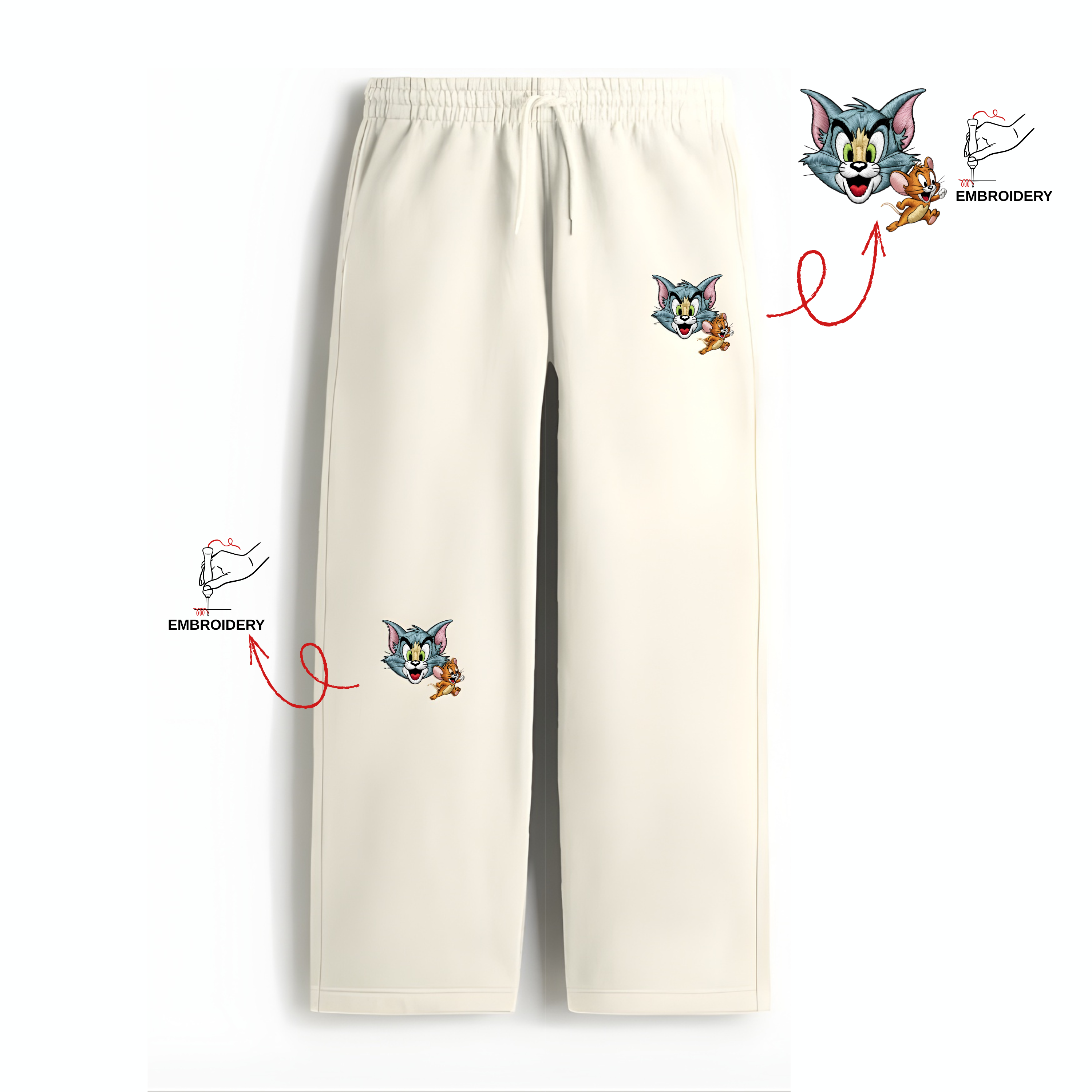 Tom & Jerry Embroidery Unisex Sweatpants