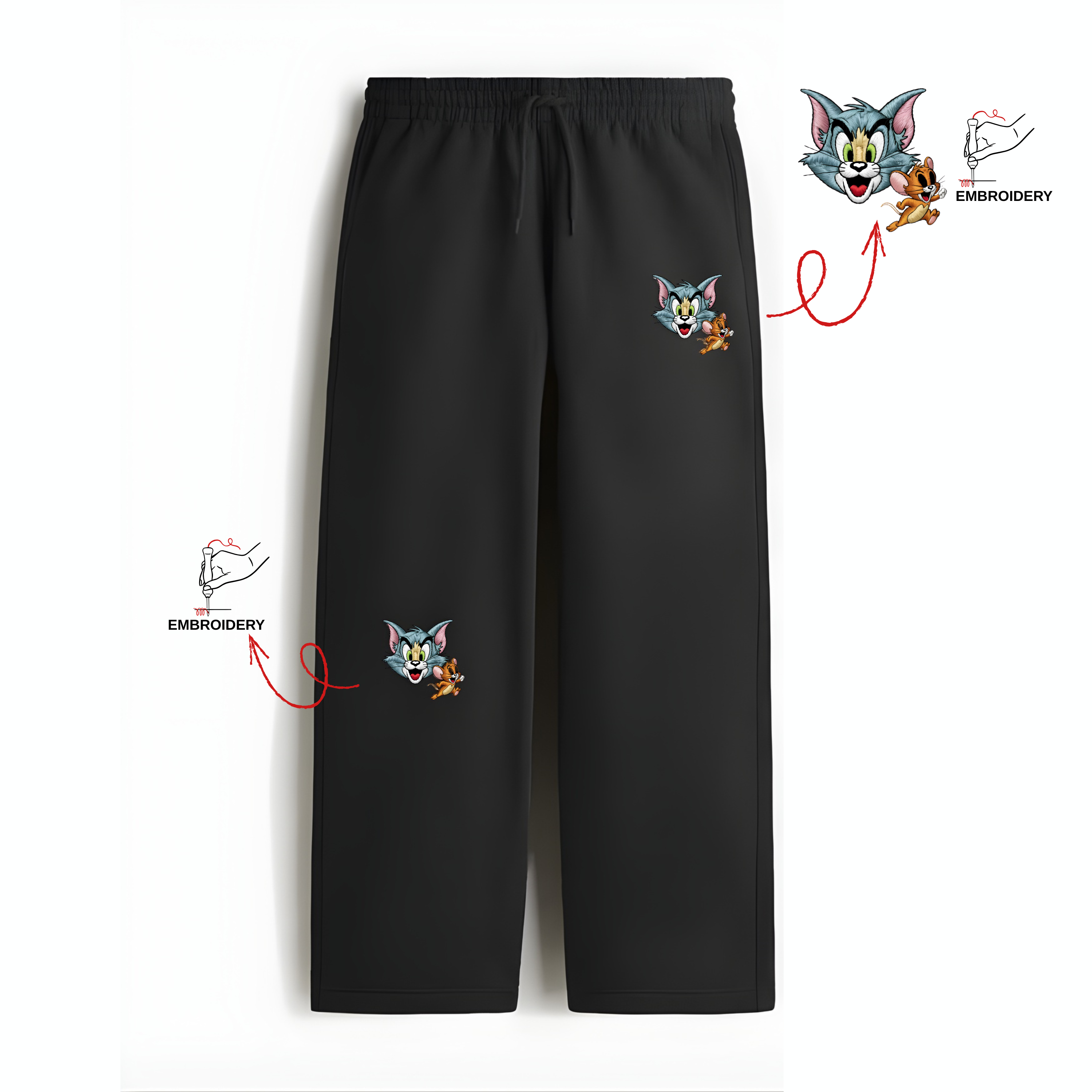 Tom & Jerry Embroidery Unisex Sweatpants