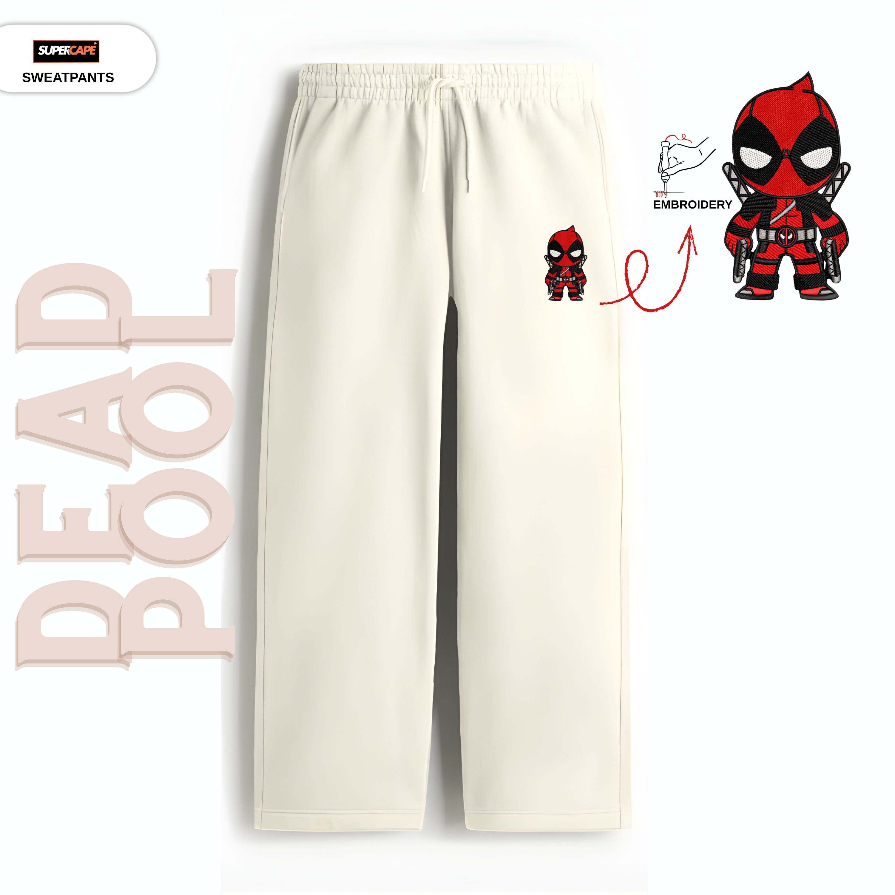Deadpool Embroidery Unisex Sweatpants