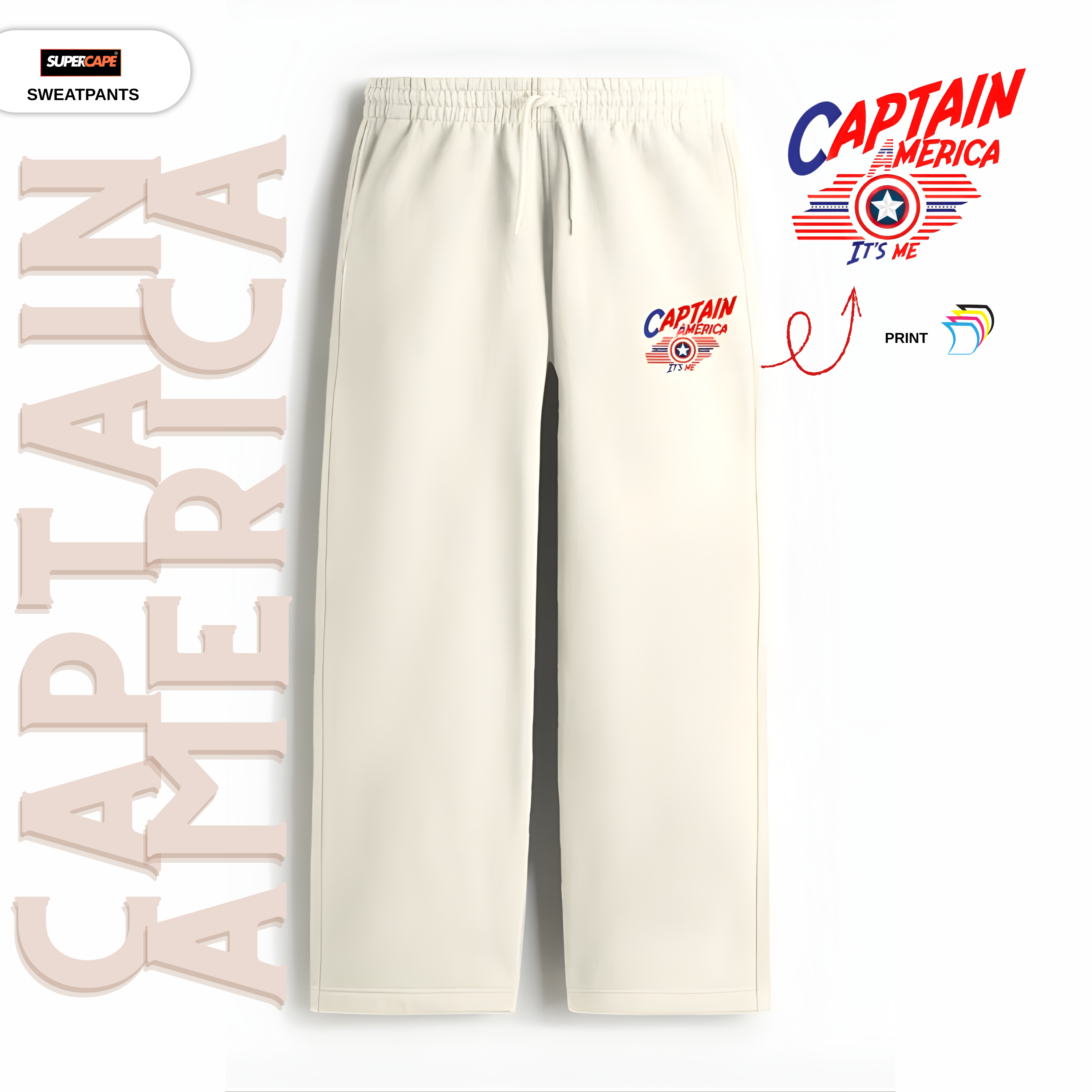 Captain America Printed Unisex Sweatpants