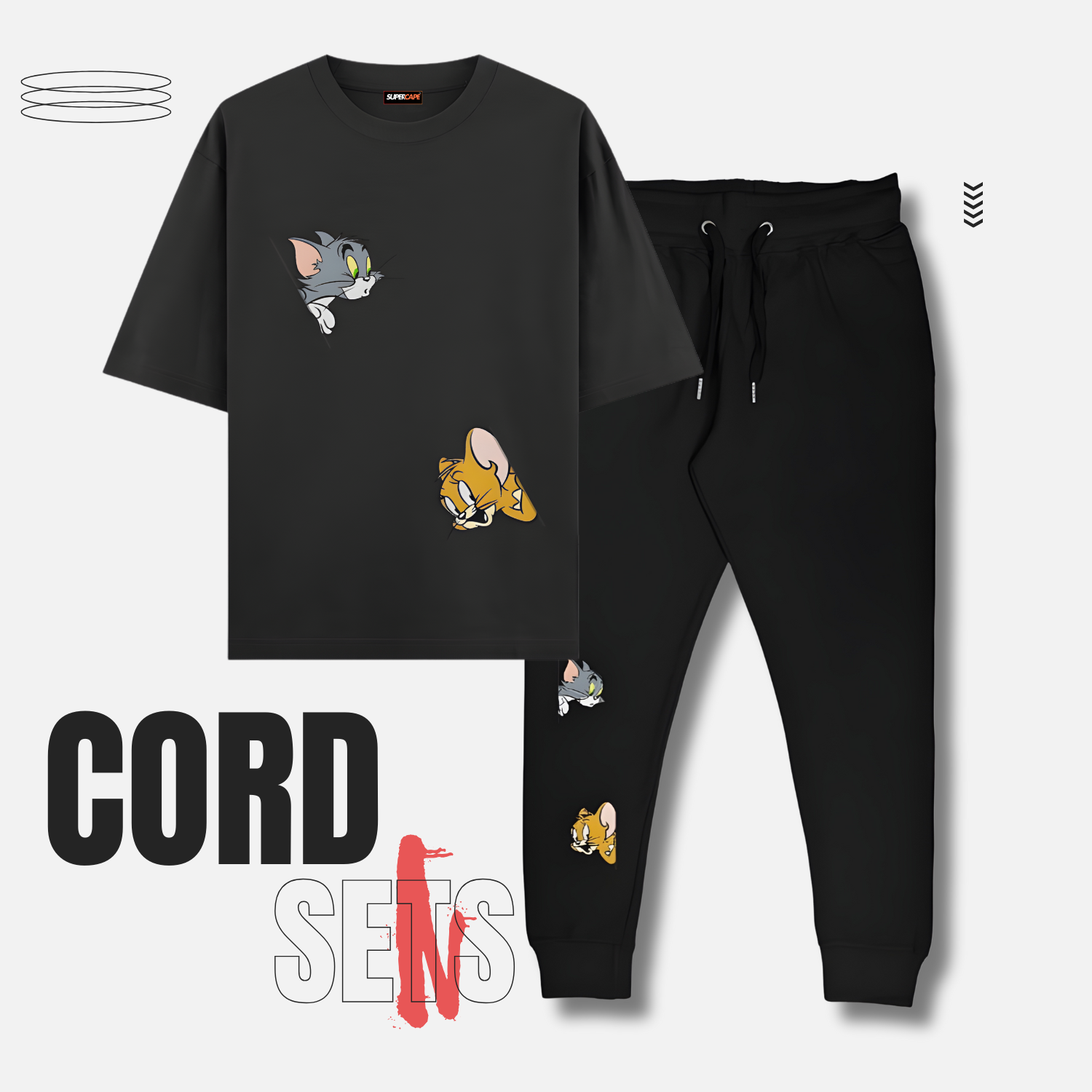 Tom & Jerry Cord Sets - Oversized T and Joggers