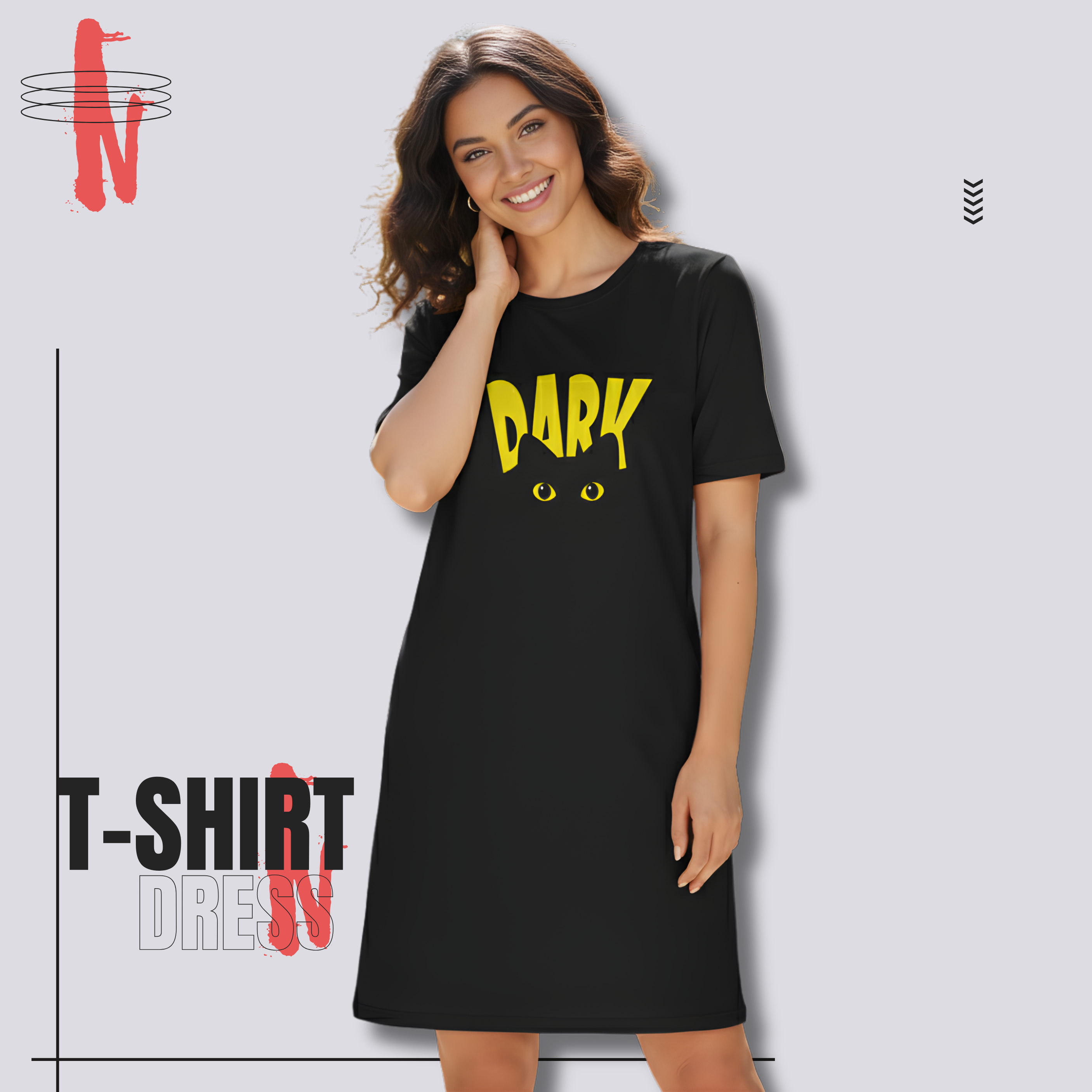 Dark Cat T-Shirt Dress
