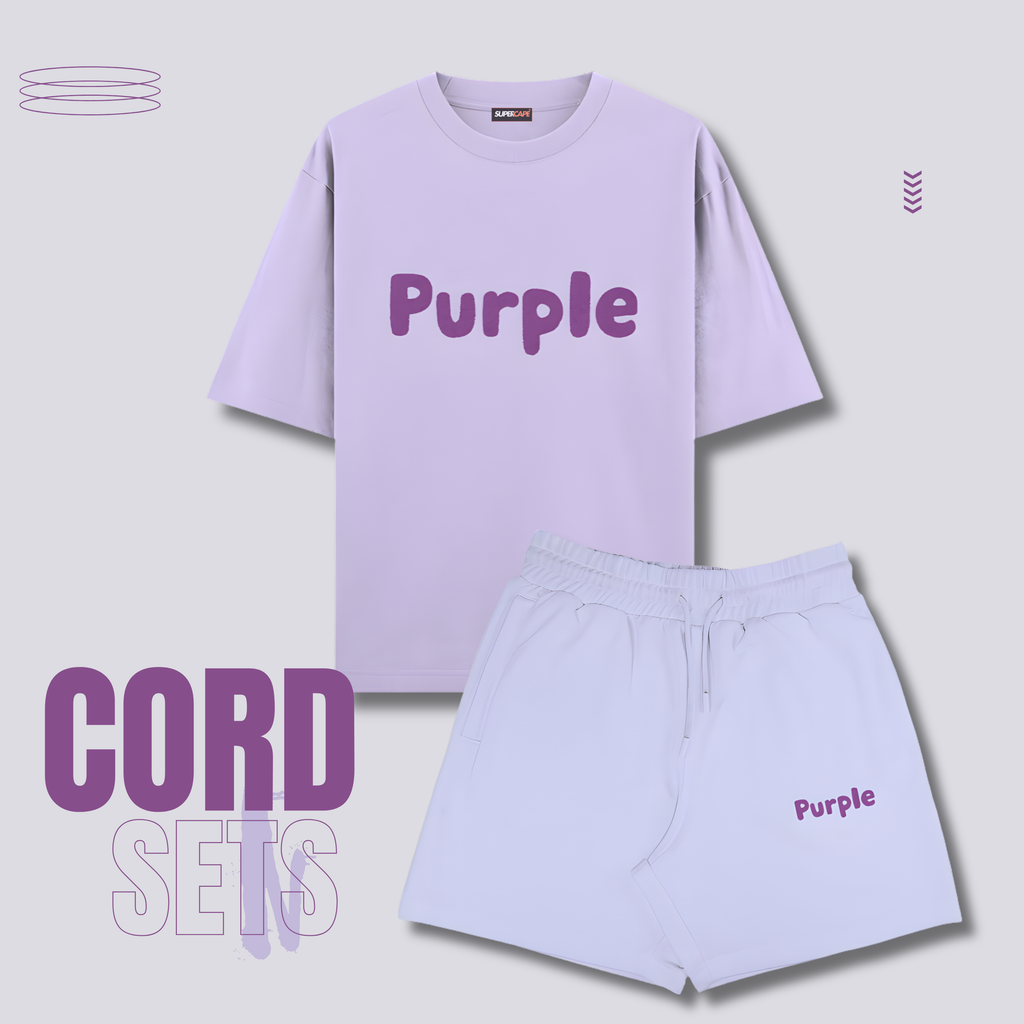 Purple Oversized T-shirt and Shorts