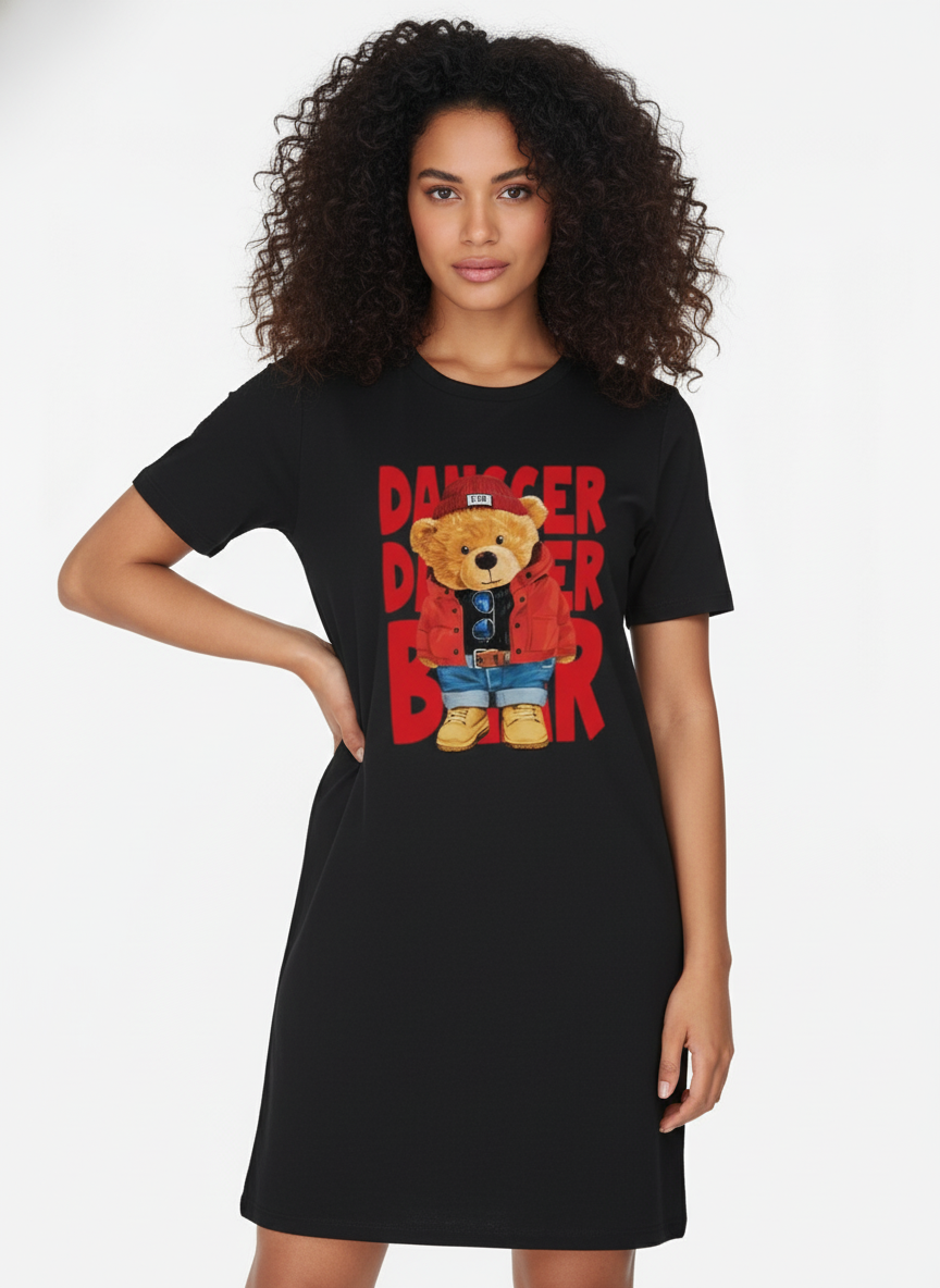 Dancer Bear T-Shirt Dress