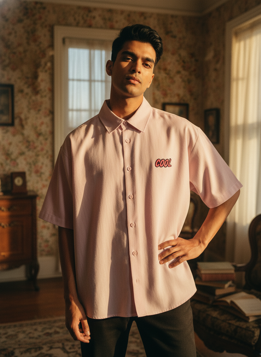 Coo Embroideryl Unisex Oversized Shirt