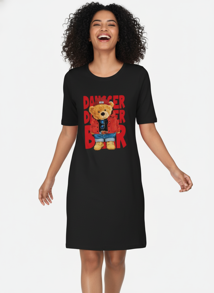 Dancer Bear T-Shirt Dress
