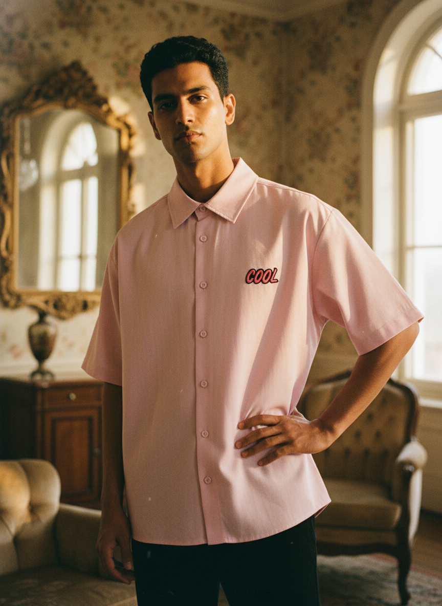 Coo Embroideryl Unisex Oversized Shirt