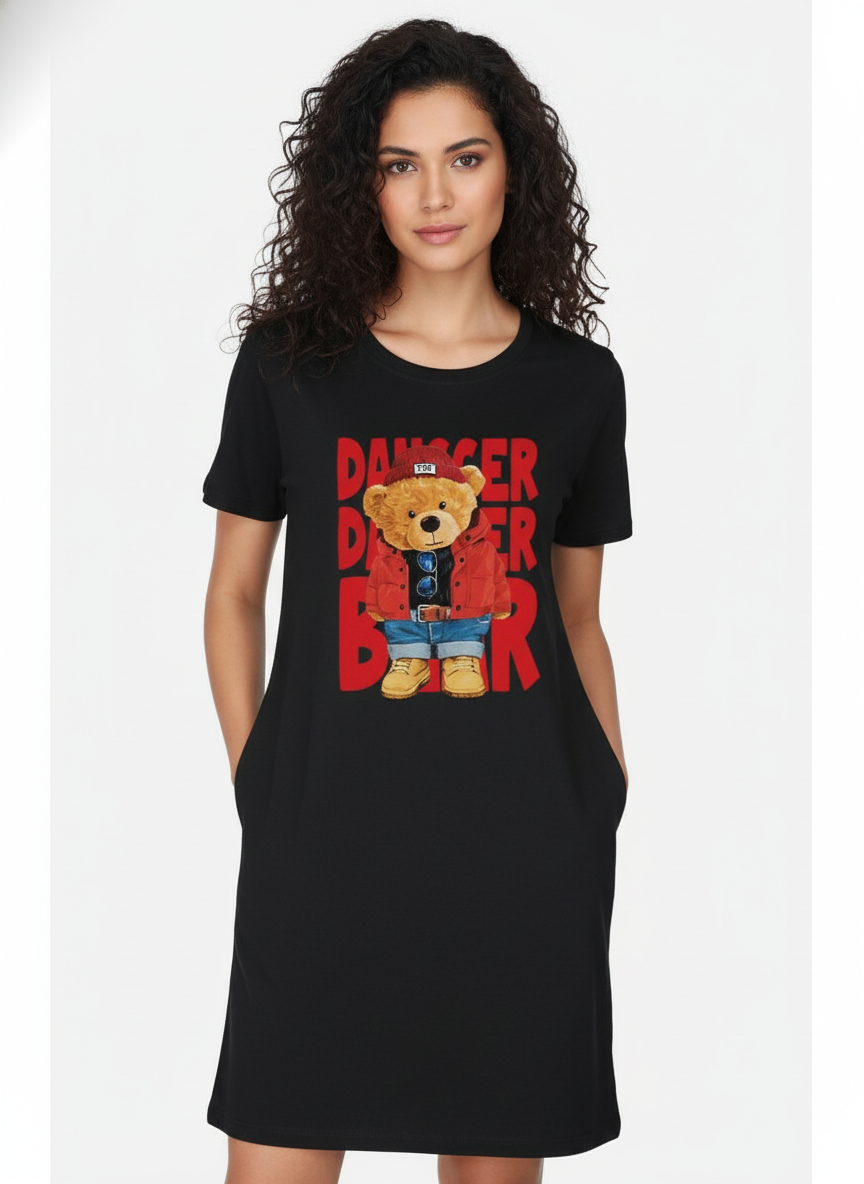 Dancer Bear T-Shirt Dress